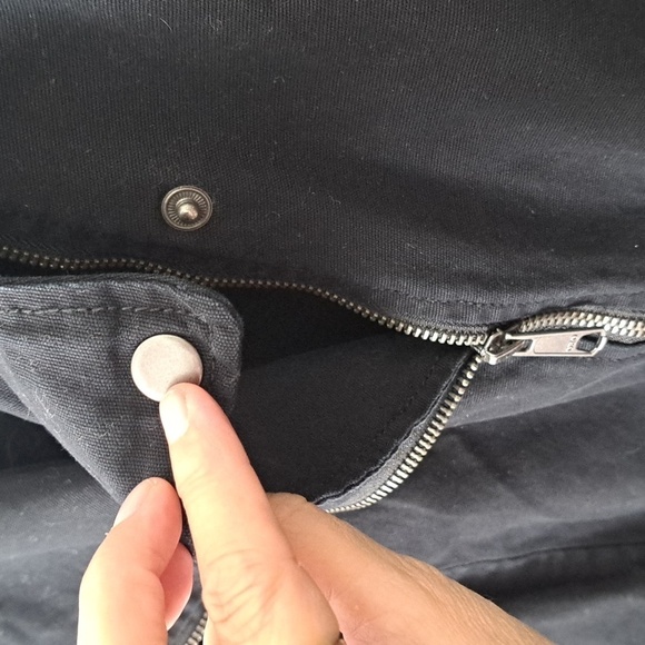 Old Navy  Canvas Moto Jacket Womens Size L Black Asymmetrical Diagonal Z… - Picture 9 of 9